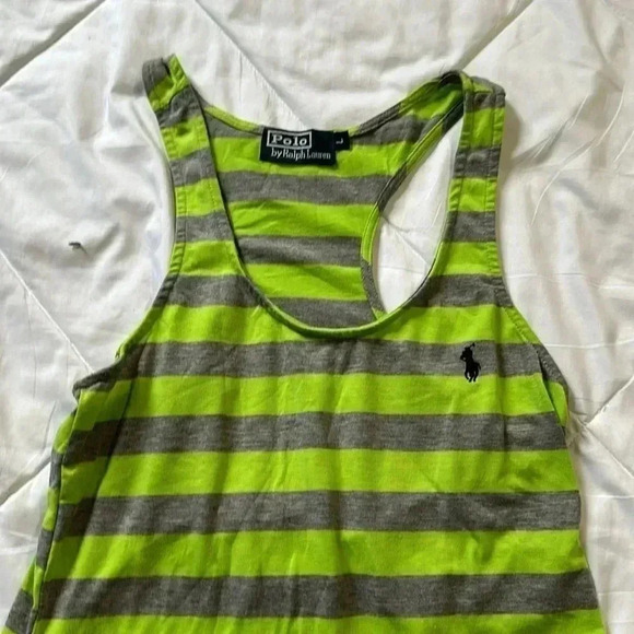 Polo Ralph Lauren green/ gray sleeveless maxi dress size Large - Picture 2 of 5